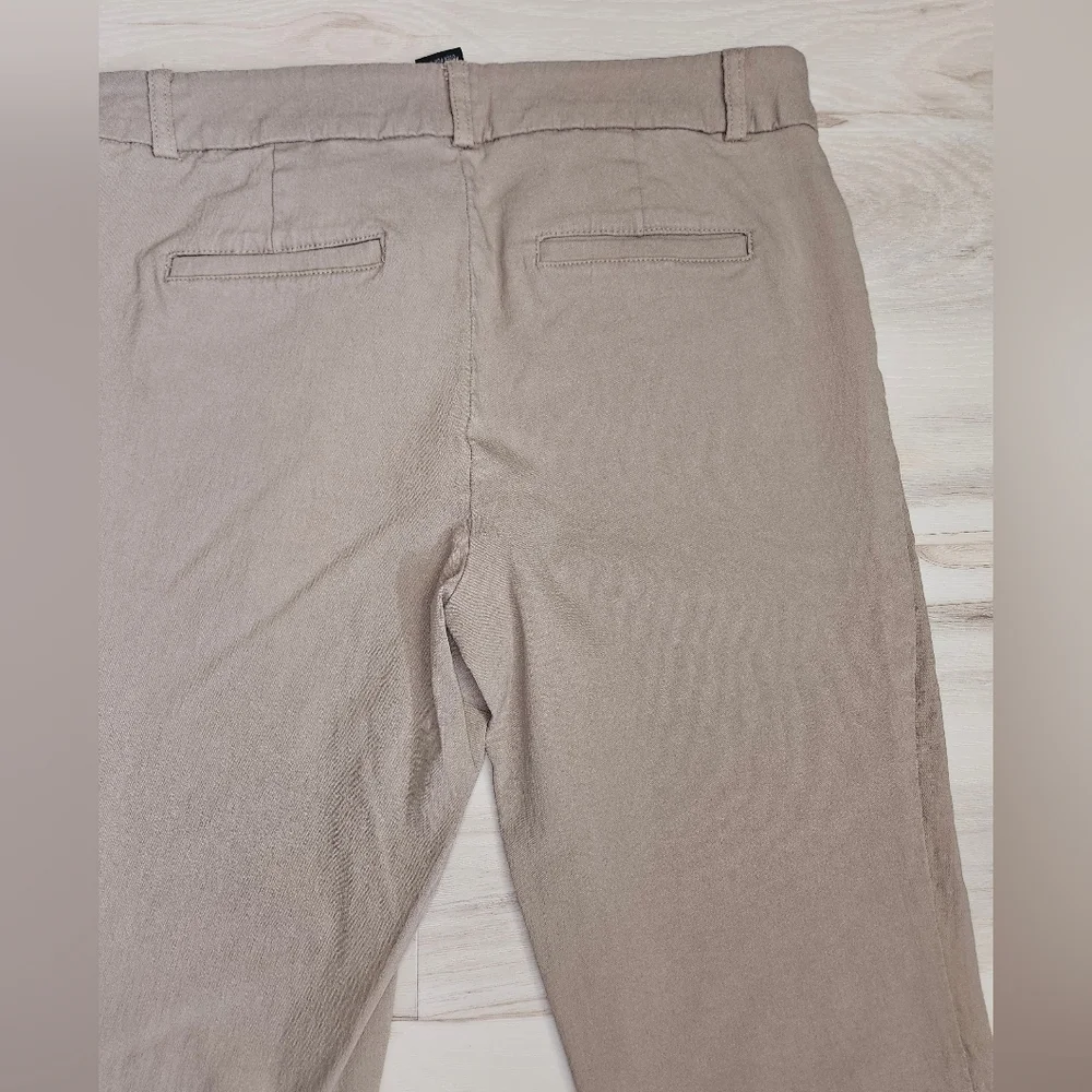 AB StudioTan Khaki Stretch Chino Dress Pants Size 10 Rayon Blend Career Trousers - Picture 9 of 9